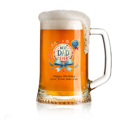 Personalised Best Dad Beer Glass Tankard Gift Any Occasion