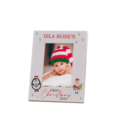 Personalised My First Christmas Photo Picture Frame Portrait With Santa