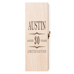 Personalised Wooden Wine or Champagne Box 30th Birthday Gift For Him