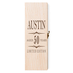 Personalised Wooden Wine or Champagne Box 50th Birthday Gift For Him