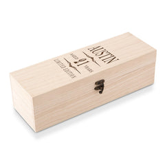 Personalised Wooden Wine or Champagne Box 21st Birthday Gift For Him
