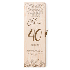 Personalised Engraved Birthday Wooden Wine or Champagne Box Gift 18th, 21st, 30th, 40th, 50th 60th, 70th