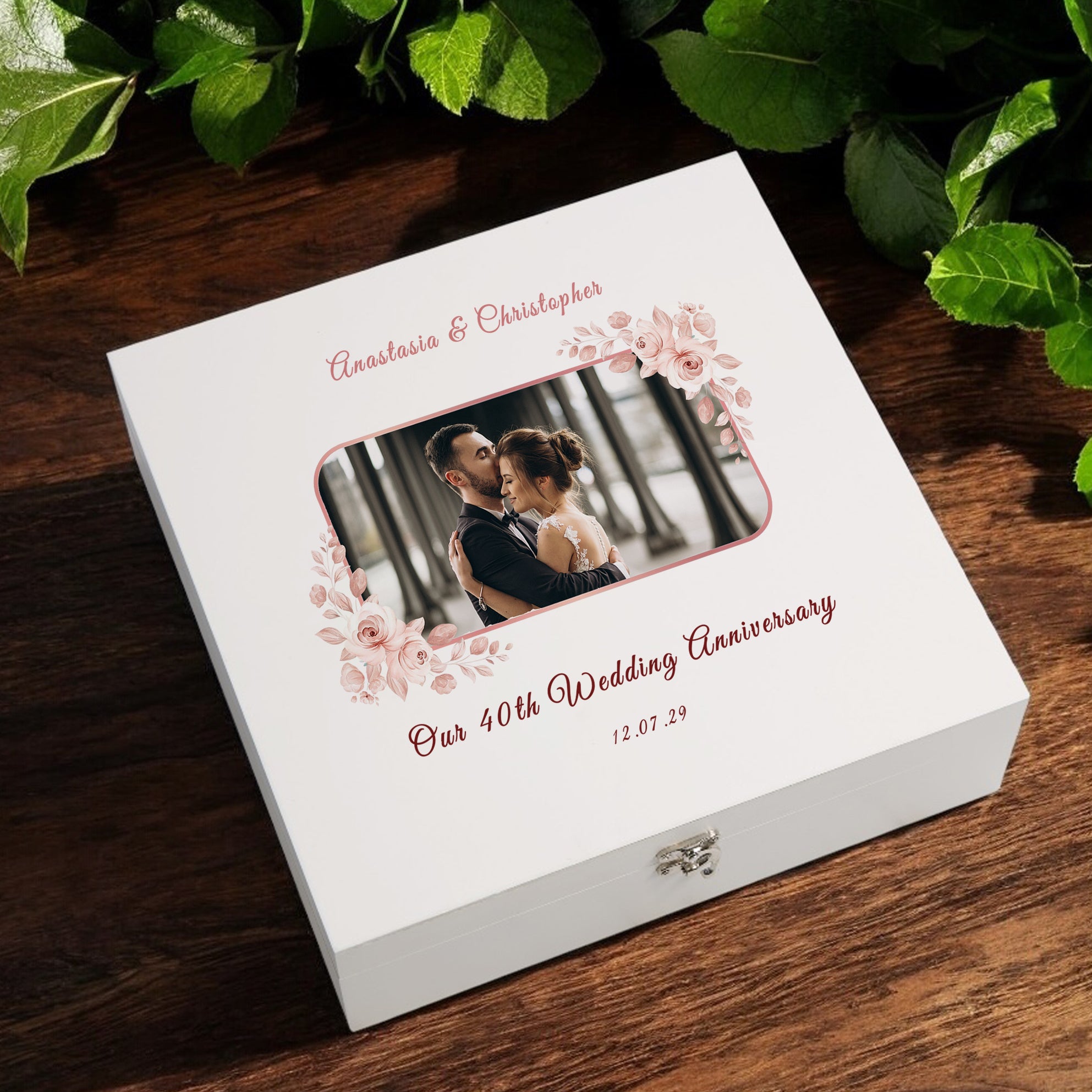 Personalised Couple Gift for 40th Anniversary Custom Photo Wedding Anniversary Keepsake Box Wedding Day Memory Gifts