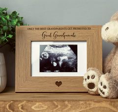 Best grandparents get promoted to great grandparents Baby Scan Frame Gift
