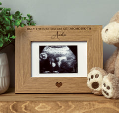 ukgiftstoreonline The best sisters get promoted to auntie Baby Scan Frame