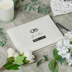 Personalised Luxury Wedding Guest Book With Intertwined Rings - ukgiftstoreonline