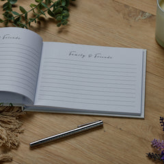 Personalised Memory Funeral Book Remembrance Guest Book With Flowers