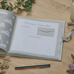 ukgiftstoreonline Personalised Baby Boy My First Year Keepsake Record Book With Rabbits