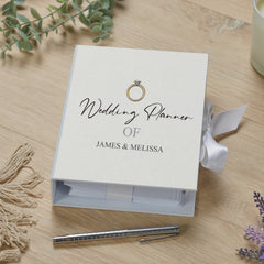 Personalised Wedding Planner Engagement Gift With Ribbon and ring Design