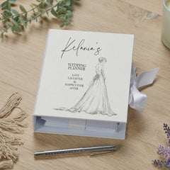 Personalised Wedding Planner Engagement Gift With Ribbon and Bride Design