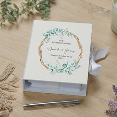 Personalised Wedding Planner Engagement Gift With Ribbon Leaf and Branch Design