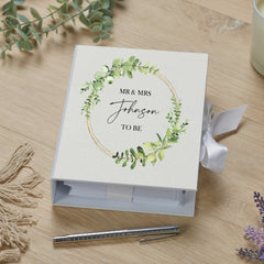Personalised Wedding Planner Engagement Gift With Ribbon Eucalyptus Design