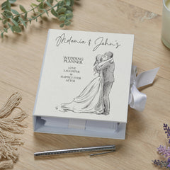 Personalised Wedding Planner Engagement Gift With Ribbon and Couple Design