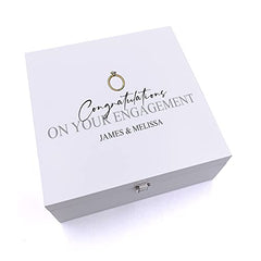 ukgiftstoreonline Personalised Congratulations on your Engagement Keepsake Wooden Box