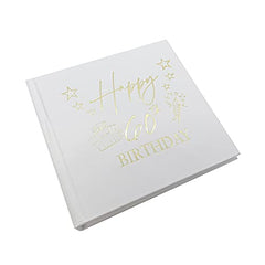 ukgiftstoreonline 60th Birthday White Photo Album Gift Keepsake Gold Present Finish