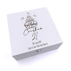 ukgiftstoreonline Personalised Any Age Happy Birthday Gift Keepsake Wooden Box