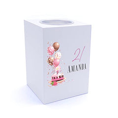 Personalised 21st Birthday Gifts For Her Tea Light Holder