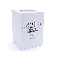 Personalised Any Age Happy Birthday Star Design Tea Light Holder