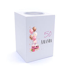 Personalised 50th Birthday Gifts For Her Tea Light Holder