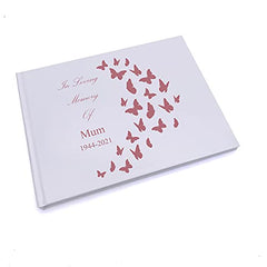 Personalised Mum In Loving Memory Butterflies Design Guest Book