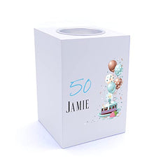 Personalised 50th Birthday Gifts For Him Tea Light Holder