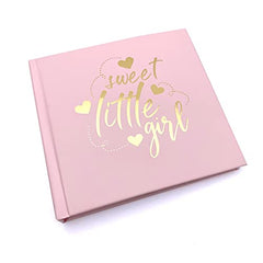 Sweet Little Girl Baby Pink Photo Album Gift With Gold Script