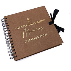 The Best Thing About Memories Brown Scrapbook Or Photo Album with Gold Script