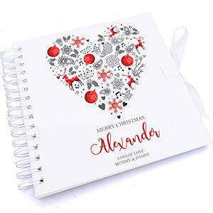 Personalised Merry Christmas Heart Design Scrapbook Photo Album