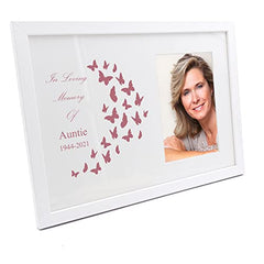 Personalised Auntie In Loving Memory Butterflies Photo Frame