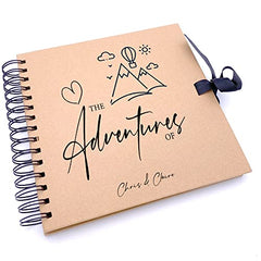 Valentines Day Gift Our Adventures Love Personalised Brown Scrapbook Photo Album