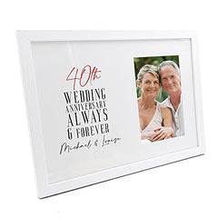 Personalised 40th Wedding Anniversary Photo Frame