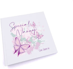 Personalised Special Nanny Pink & Purple Butterfly Gift Photo Album