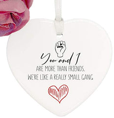 ukgiftstoreonline Friends and Small Gang porcelain heart gift with ribbon