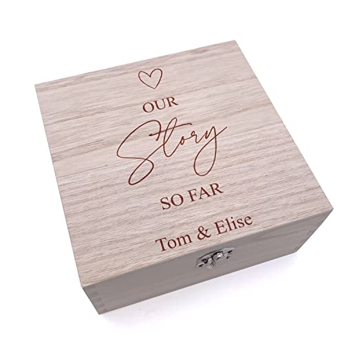 ukgiftstoreonline Personalised Our Love Story Memory Keepsake Gift Box With Heart