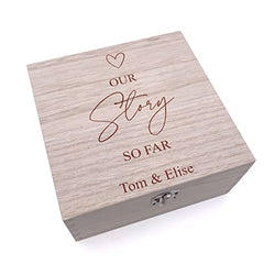 ukgiftstoreonline Personalised Our Love Story Memory Keepsake Gift Box With Heart