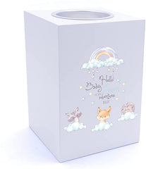 Personalised Hello Baby Let Our Adventures Begin Tea Light Holder