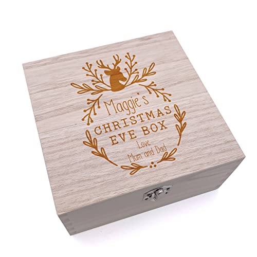 ukgiftstoreonline Personalised Christmas Eve Keepsake Gift Box With Wreath