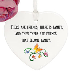 ukgiftstoreonline Friends To Family porcelain heart gift with ribbon