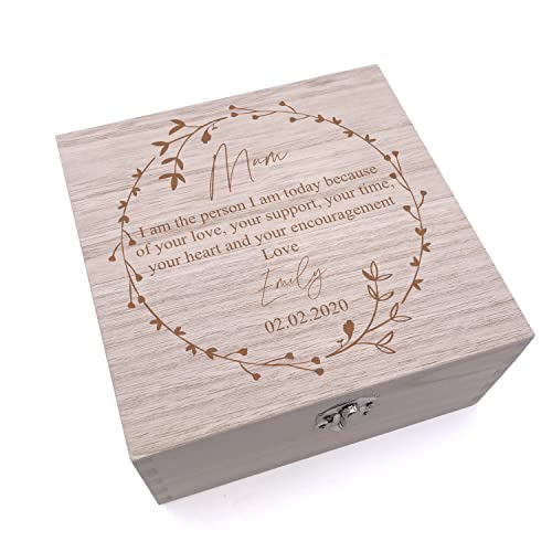 ukgiftstoreonline Personalised Wedding Mother Of The Bride Keepsake Gift Box With Wreath