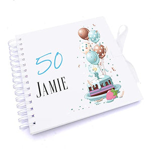 50th Birthday Black Photo Album Gift With Gold Script