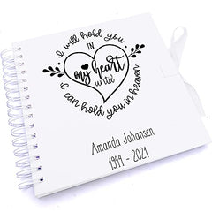 Personalised I will hold you in my heart Memorial Remembrance Scrapbook Photo Album