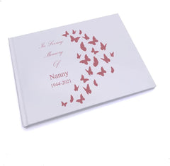Personalised Nanny In Loving Memory Butterflies Guest Book