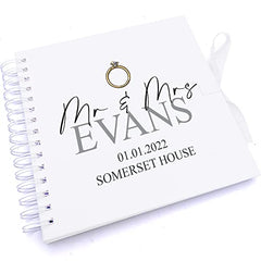 Personalised Wedding Ring Design Scrapbook Photo Album