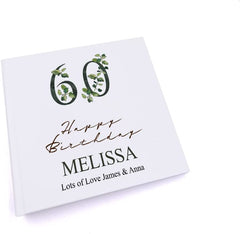 Personalised 60th Birthday Green Leaf Design Gift Photo Album