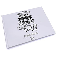 Personalised Baby Memorial Remembrance The Littlest Feet Guest book