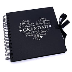 Grandad Black Scrapbook Guest Book Or Photo Album with Silver Script