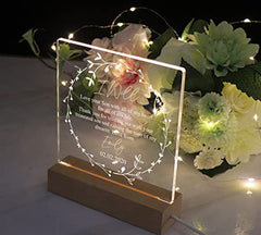 Mother of The Groom Wedding Gift Personalised Light LED Lamp