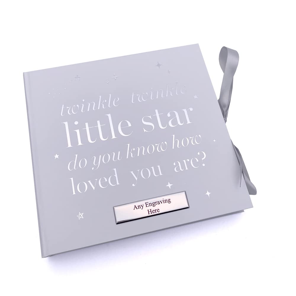 Doosje voor baby-aandenken met opschrift Twinkle Twinkle Little Star met babyteken en geschenkzakje Doosje voor baby-aandenken met opschrift Twinkle Twinkle Little Star met babyteken en geschenkzakje