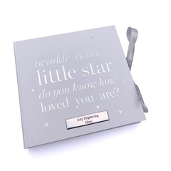 Personalised White Baby Photo Album Twinkle Twinkle Little Star