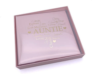 Auntie Gift Pink Heart Photo Album With Gold Script